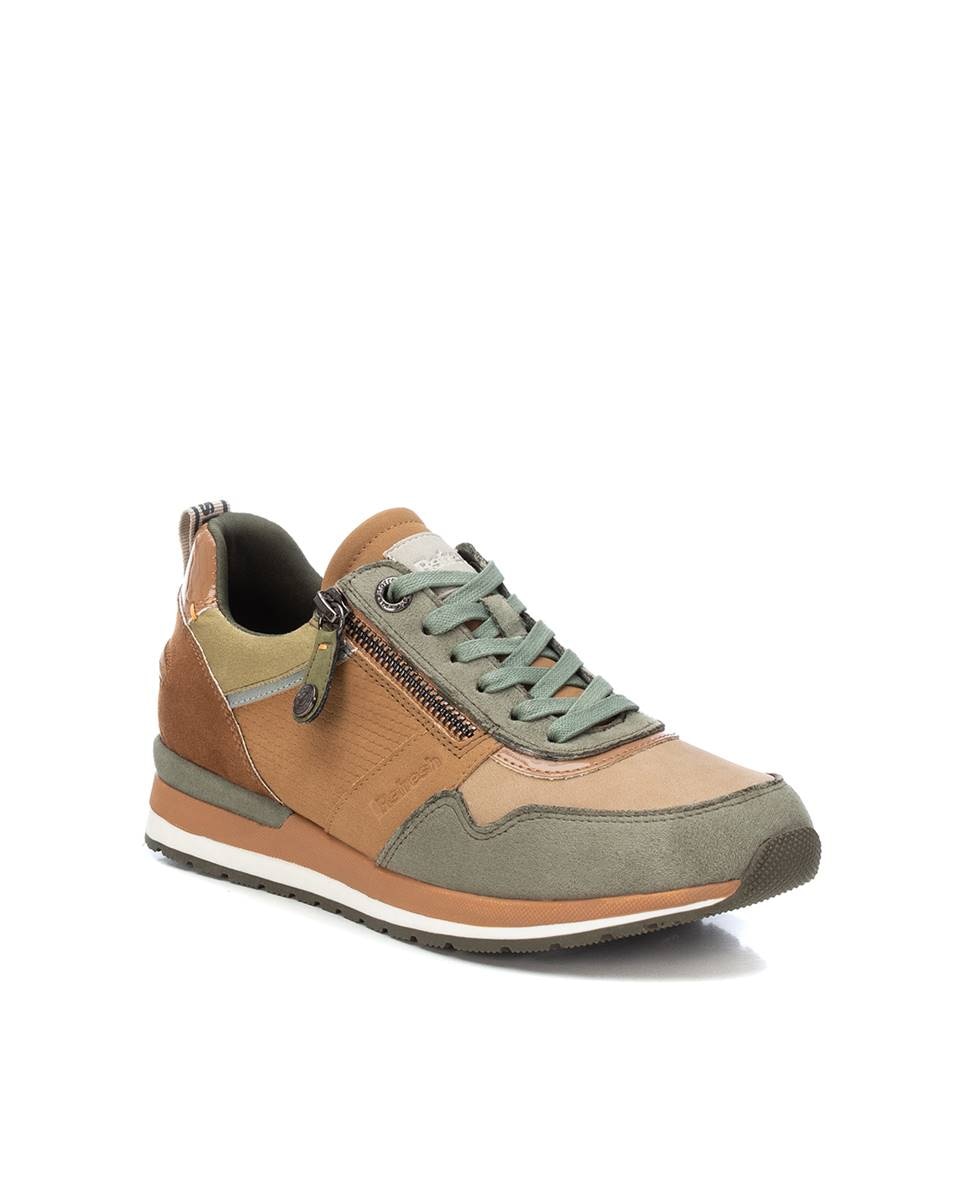 Zapatilla de mujer con cordones - Refresh - Kaki Kaki-3