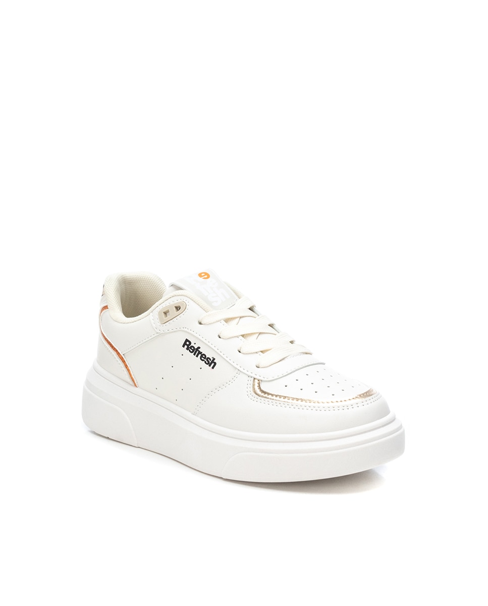 Zapatilla de mujer con cordones - Refresh - Blanco Blanco-2