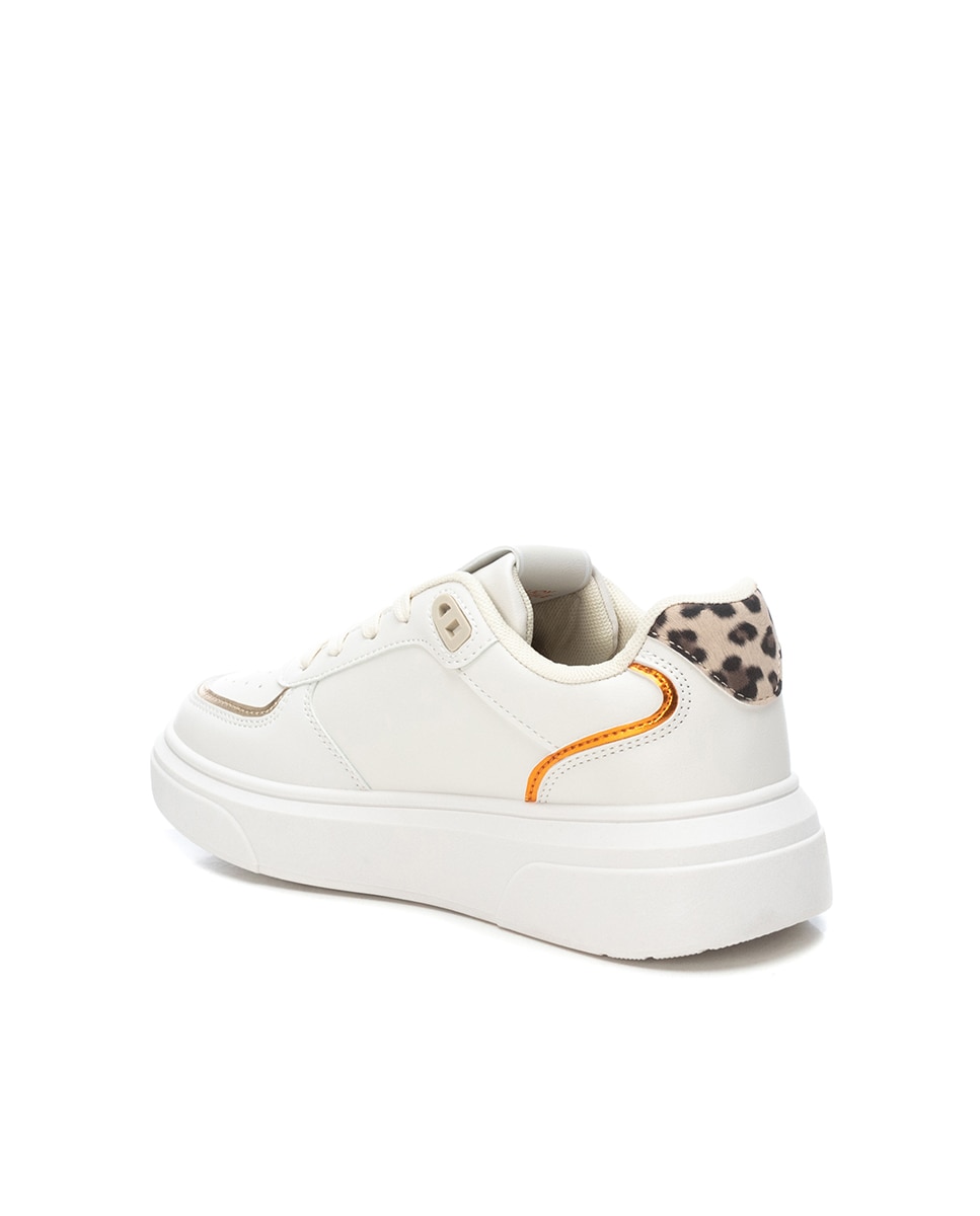 Zapatilla de mujer con cordones - Refresh - Blanco Blanco-3