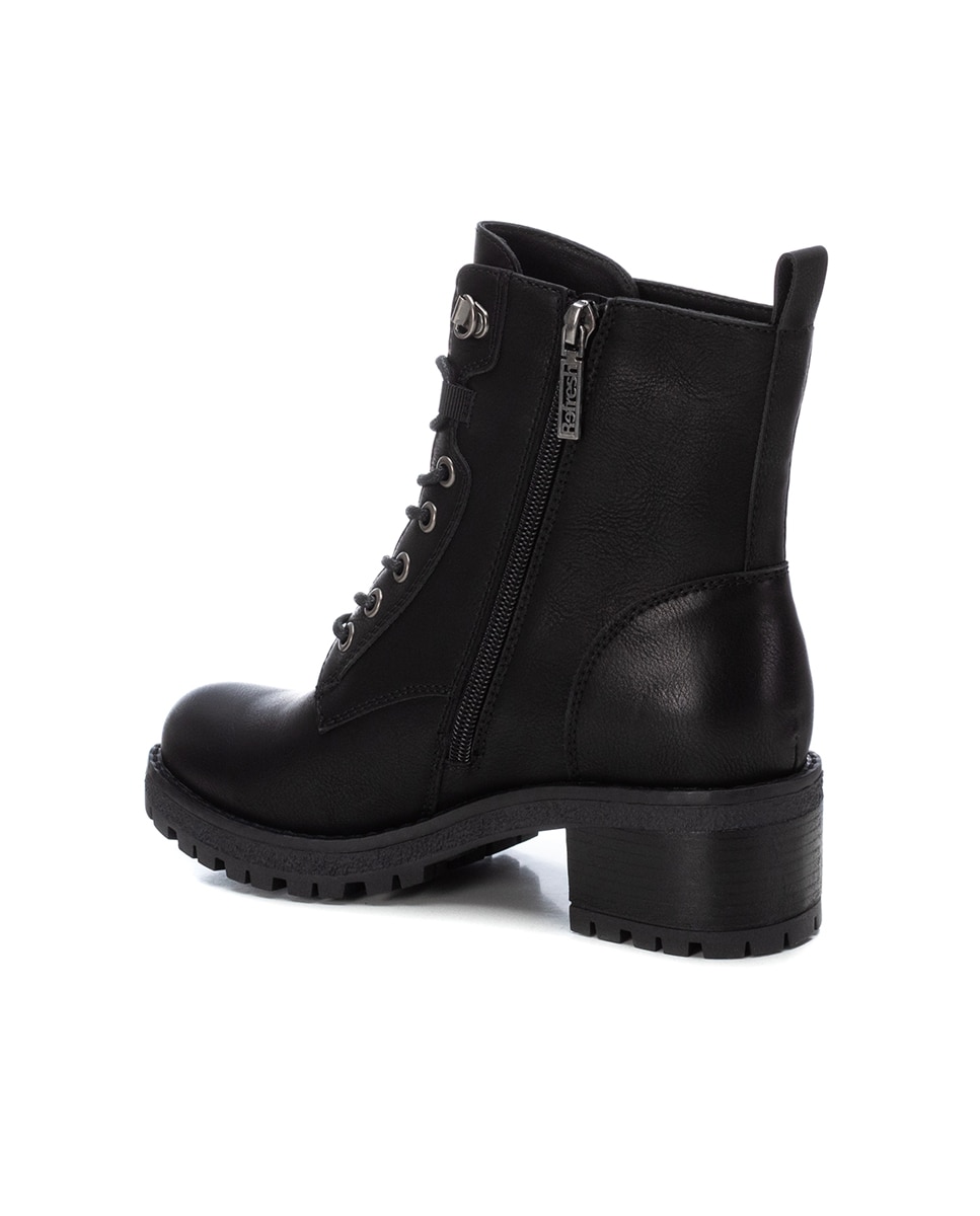 Botines de mujer con cordones y cremallera - Refresh - Negro Negro-4