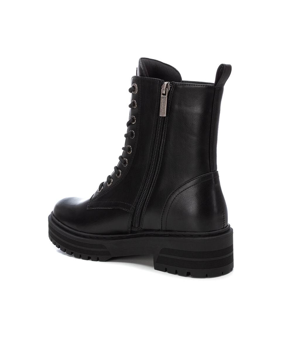 Botín de mujer con cordones metalizado - Refresh - Negro Negro-4