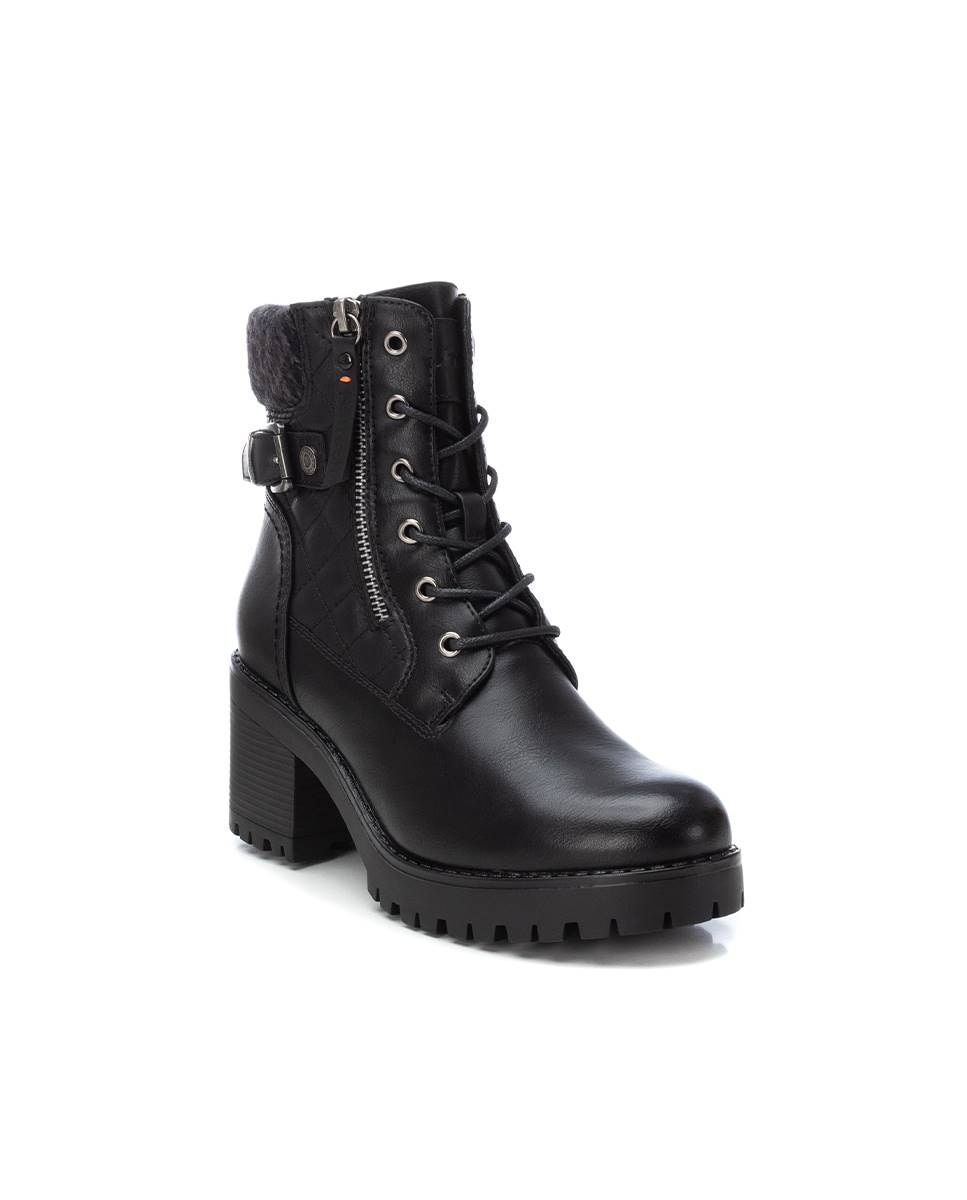 Botines de mujer con tacón ancho y cremallera - Refresh - Negro Negro-3