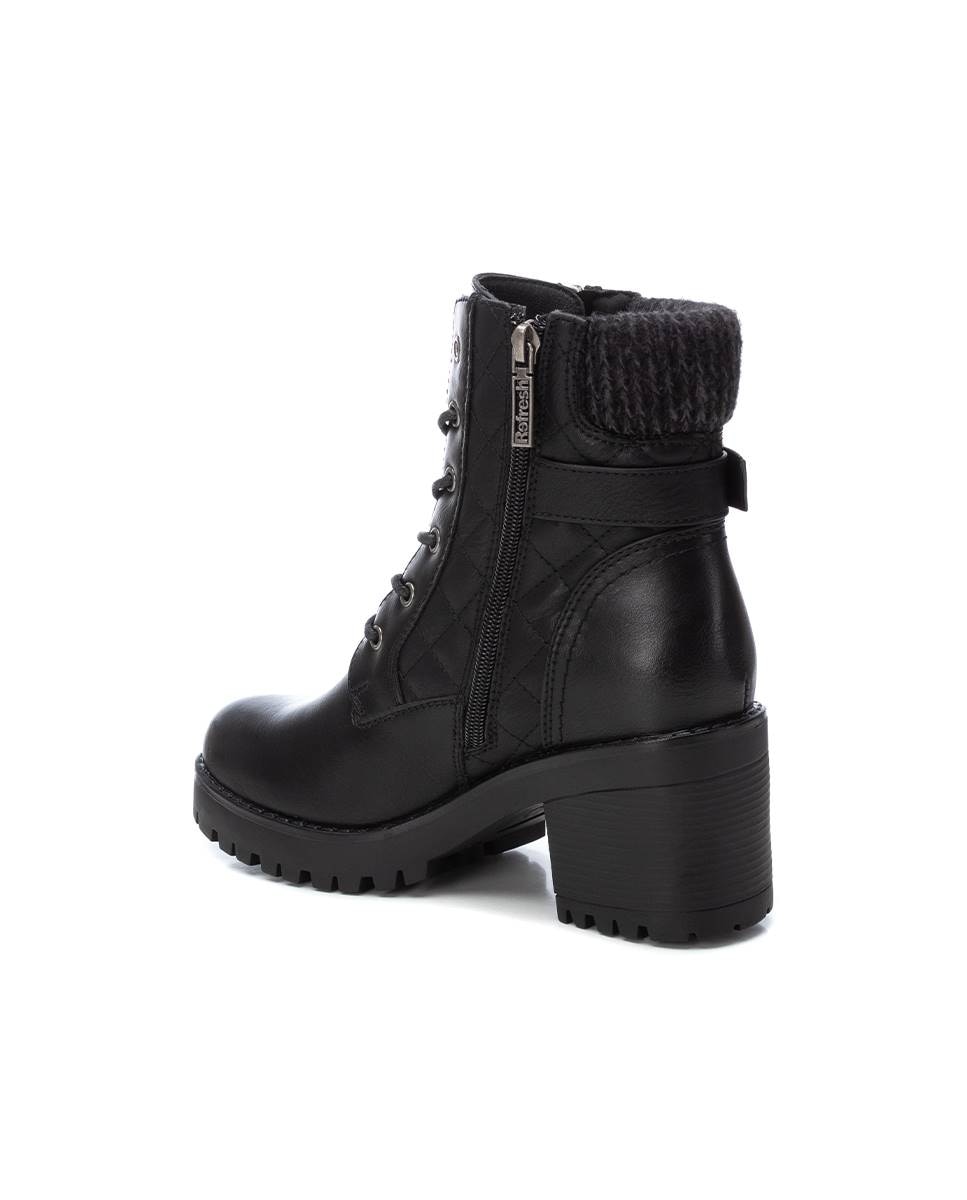 Botines de mujer con tacón ancho y cremallera - Refresh - Negro Negro-4