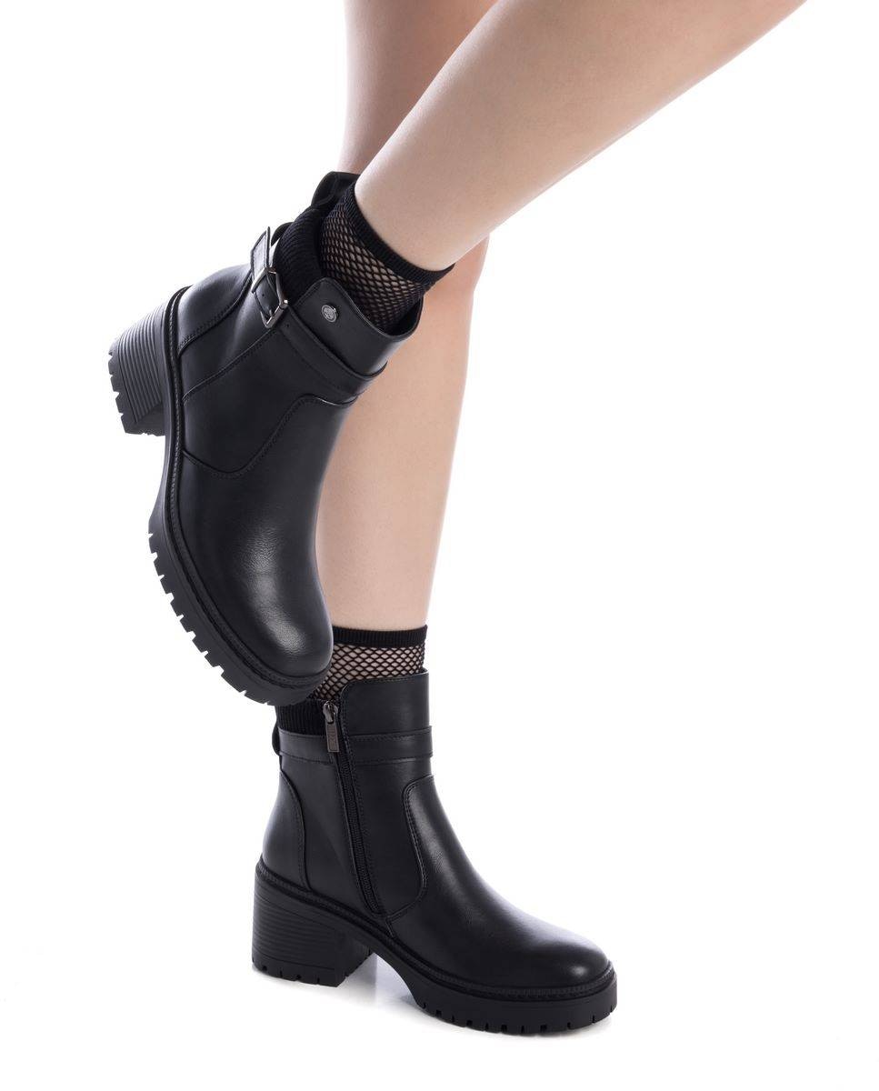 Botines de mujer sin cordones y tacón ancho - Xti - Negro Negro-2