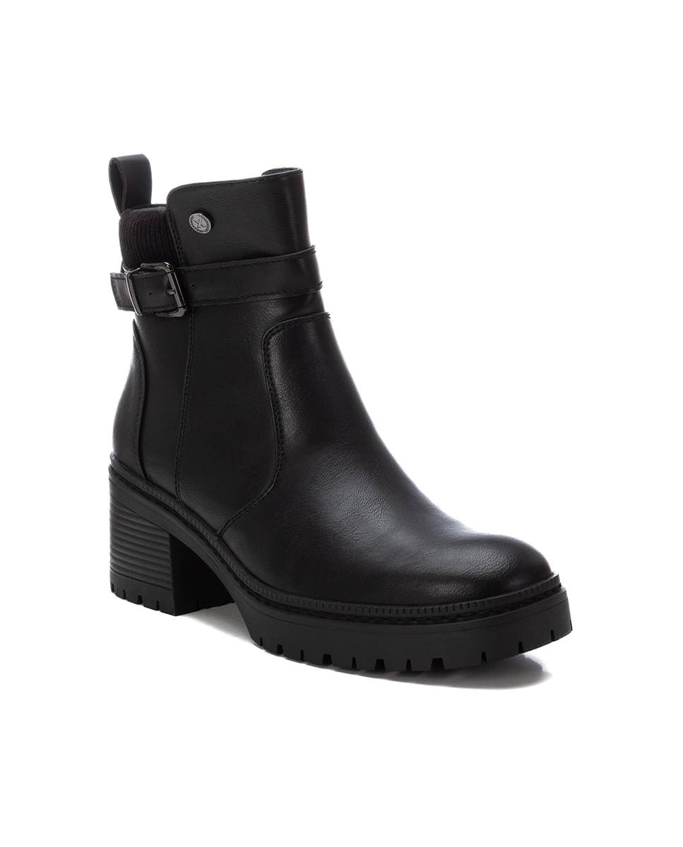 Botines de mujer sin cordones y tacón ancho - Xti - Negro Negro-3