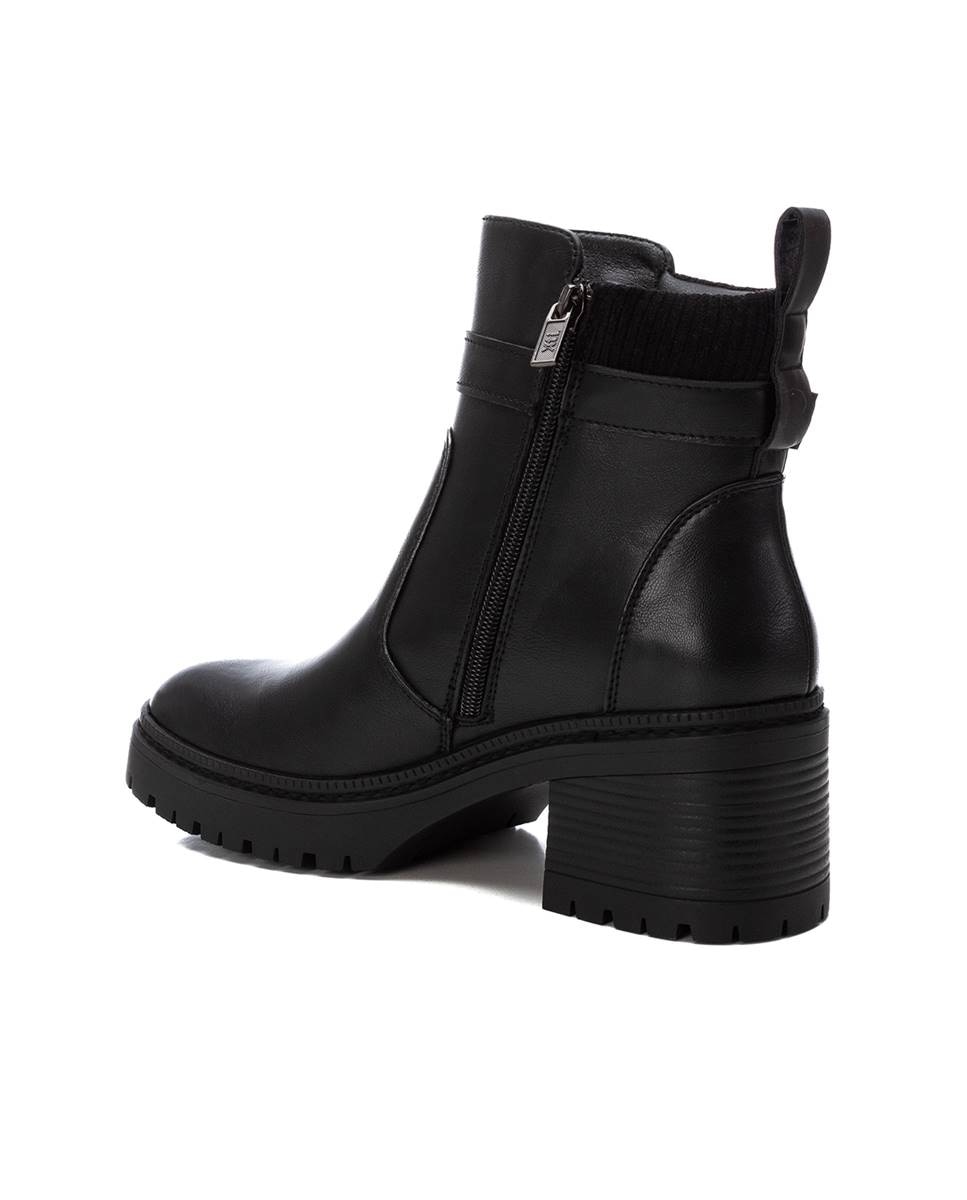 Botines de mujer sin cordones y tacón ancho - Xti - Negro Negro-4