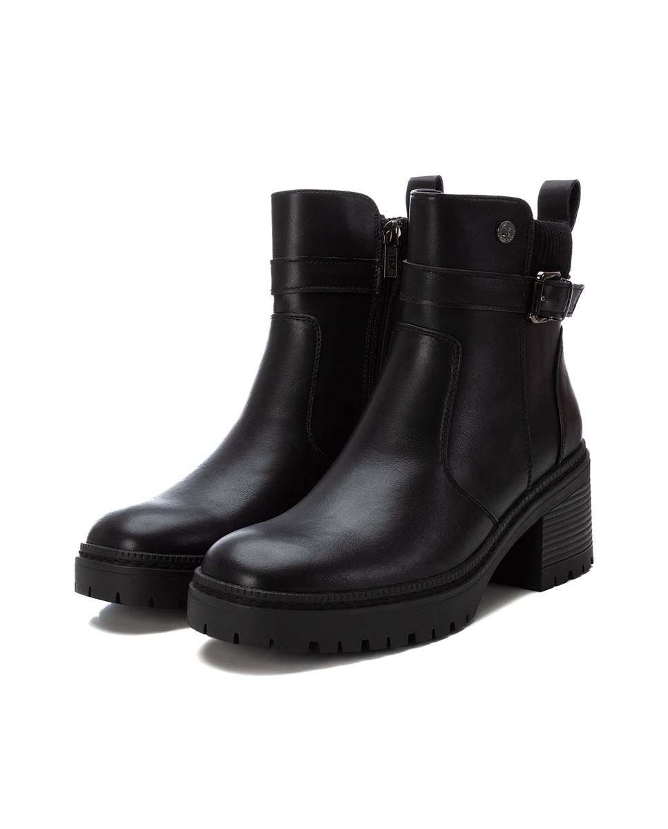 Botines de mujer sin cordones y tacón ancho - Xti - Negro Negro-5