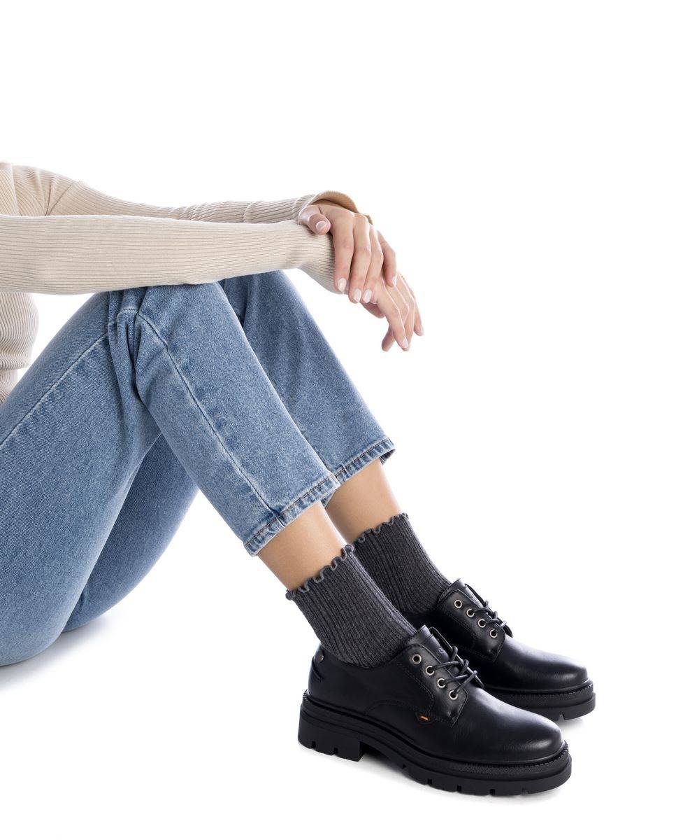 Mocasín de mujer con cordones - Refresh - Negro Negro-2