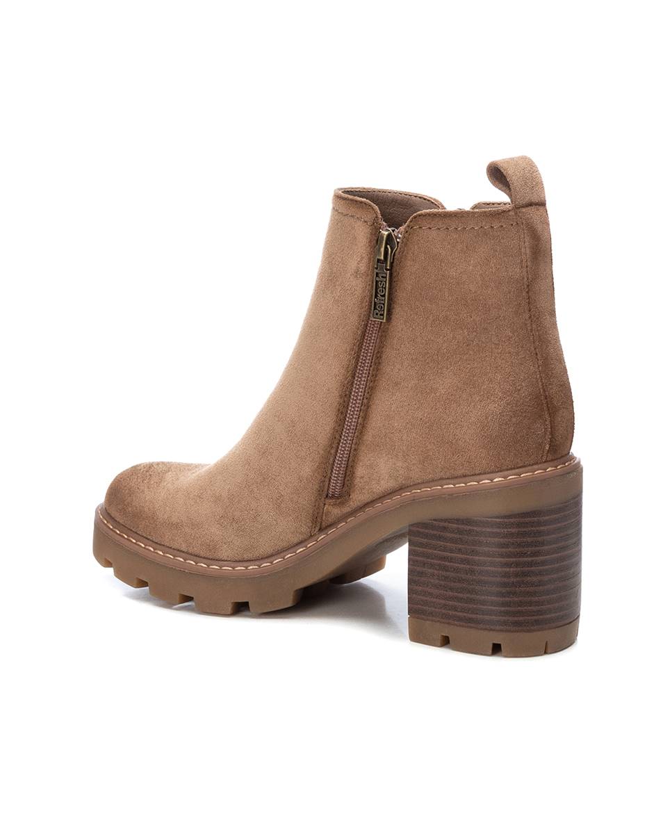 Botines de mujer con tacón ancho y cremallera - Refresh - Marrón Marrón-4