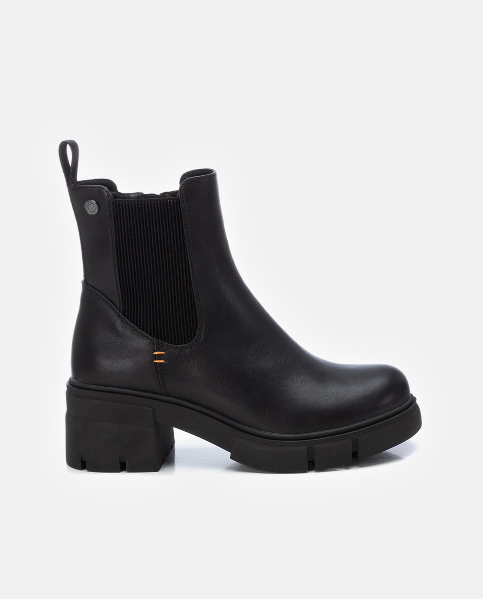 Botín de mujer chelsea con cremallera lateral - Refresh - Negro Negro-1