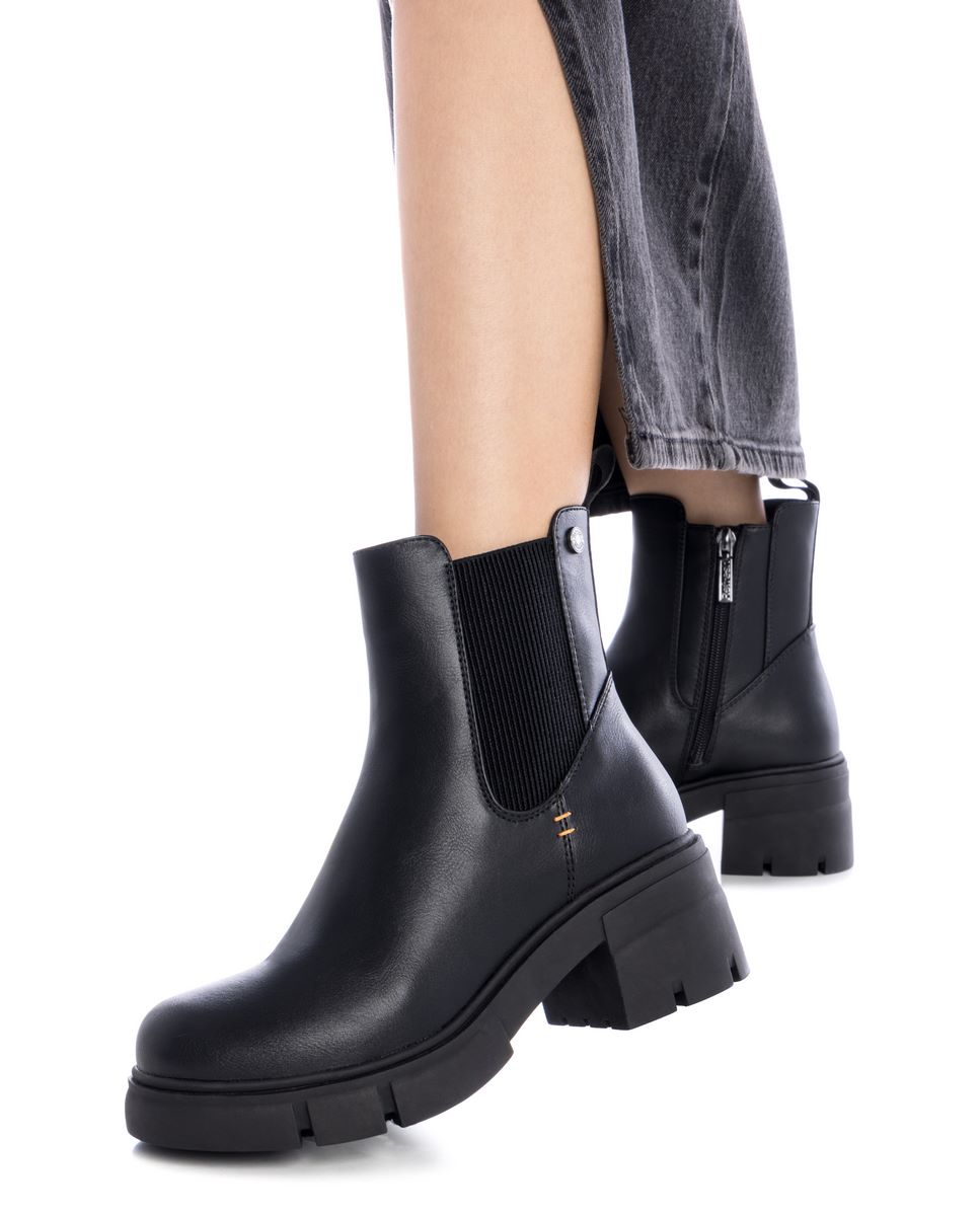 Botín de mujer chelsea con cremallera lateral - Refresh - Negro Negro-2