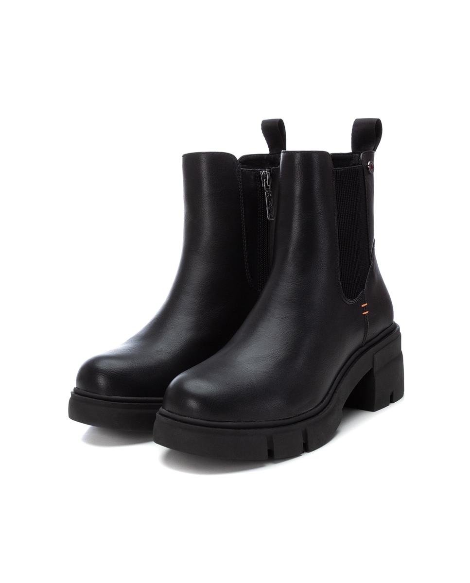 Botín de mujer chelsea con cremallera lateral - Refresh - Negro Negro-5