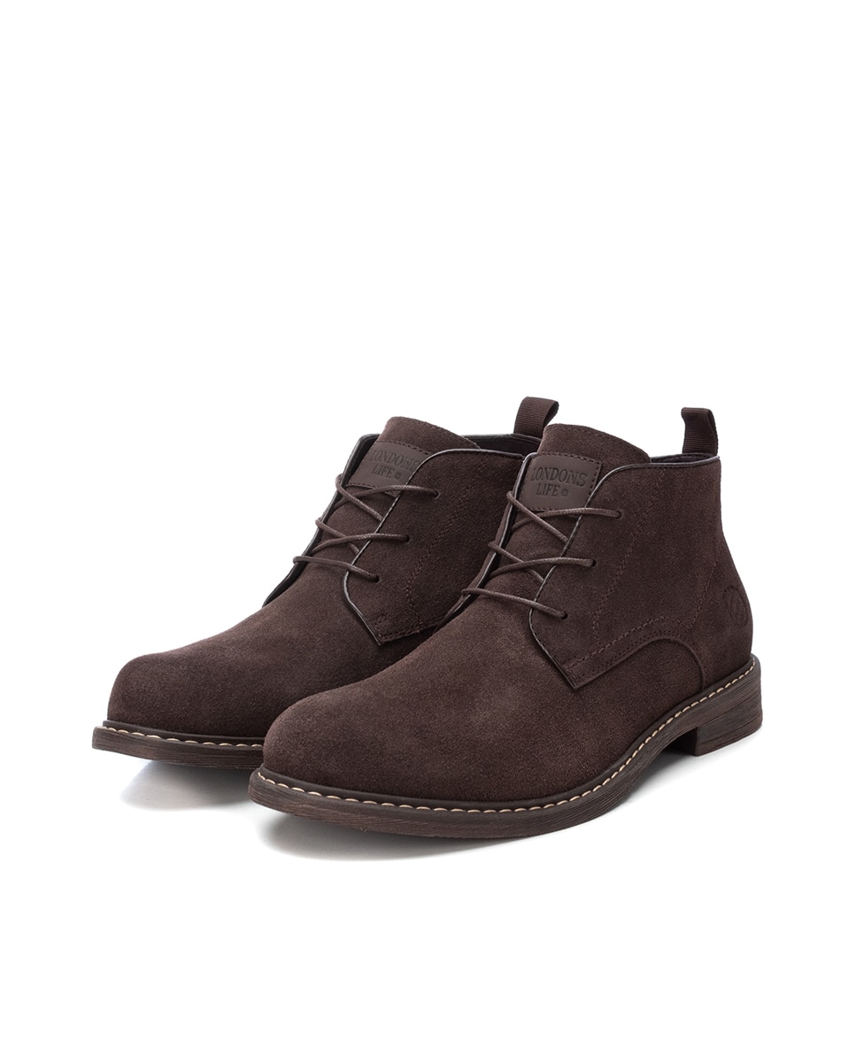 Imagen 4 de Botines de hombre de piel con cordones - Marrón Marrón