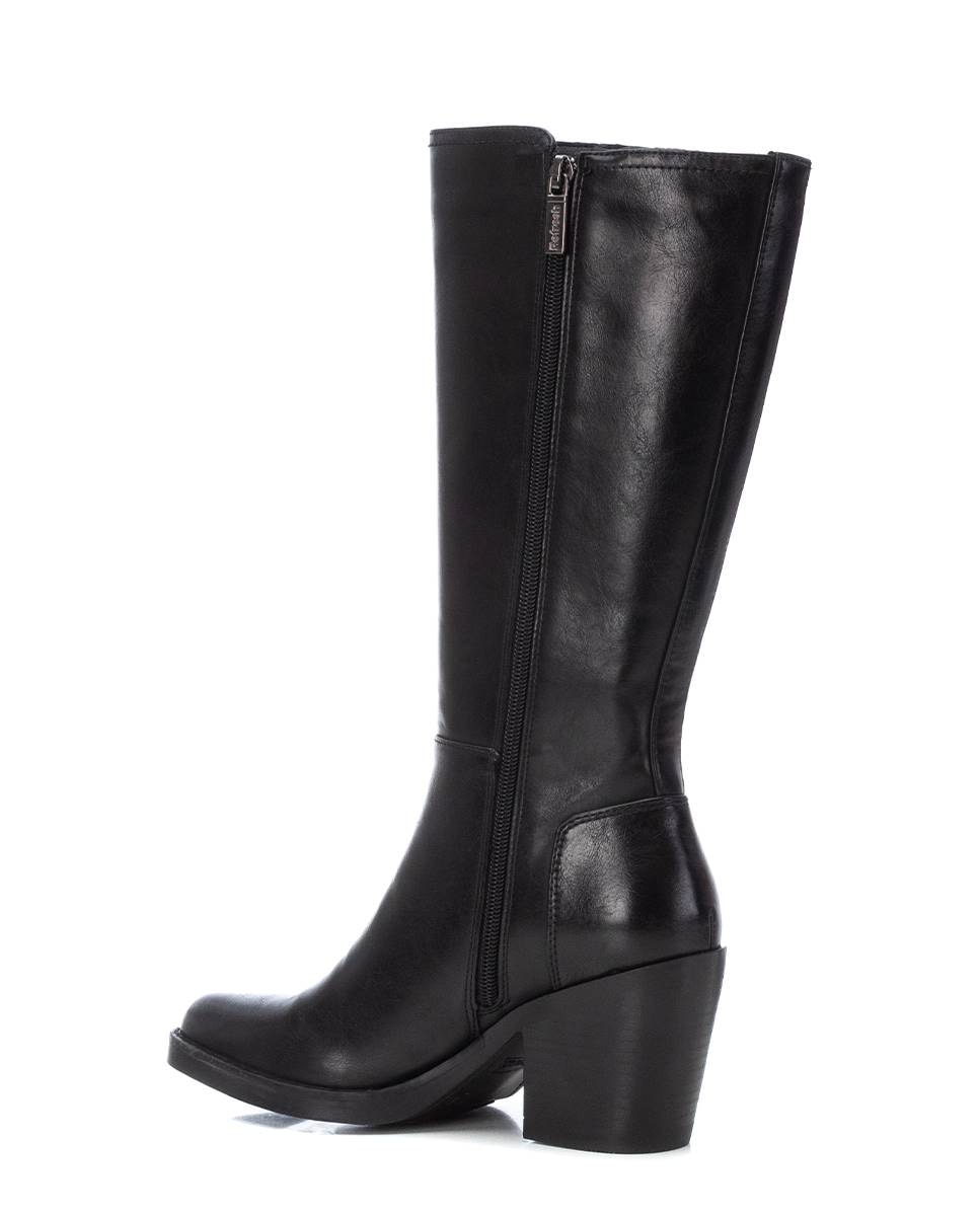 Bota de mujer cowboy con cremallera lateral - Refresh - Negro Negro-4
