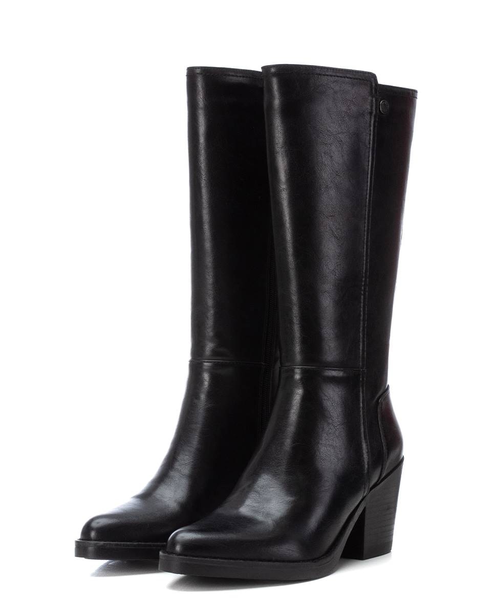 Bota de mujer cowboy con cremallera lateral - Refresh - Negro Negro-5