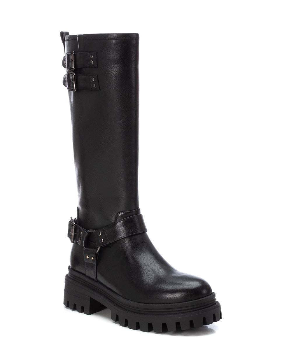 Bota de mujer motera con hebillas - Xti - Negro Negro-2