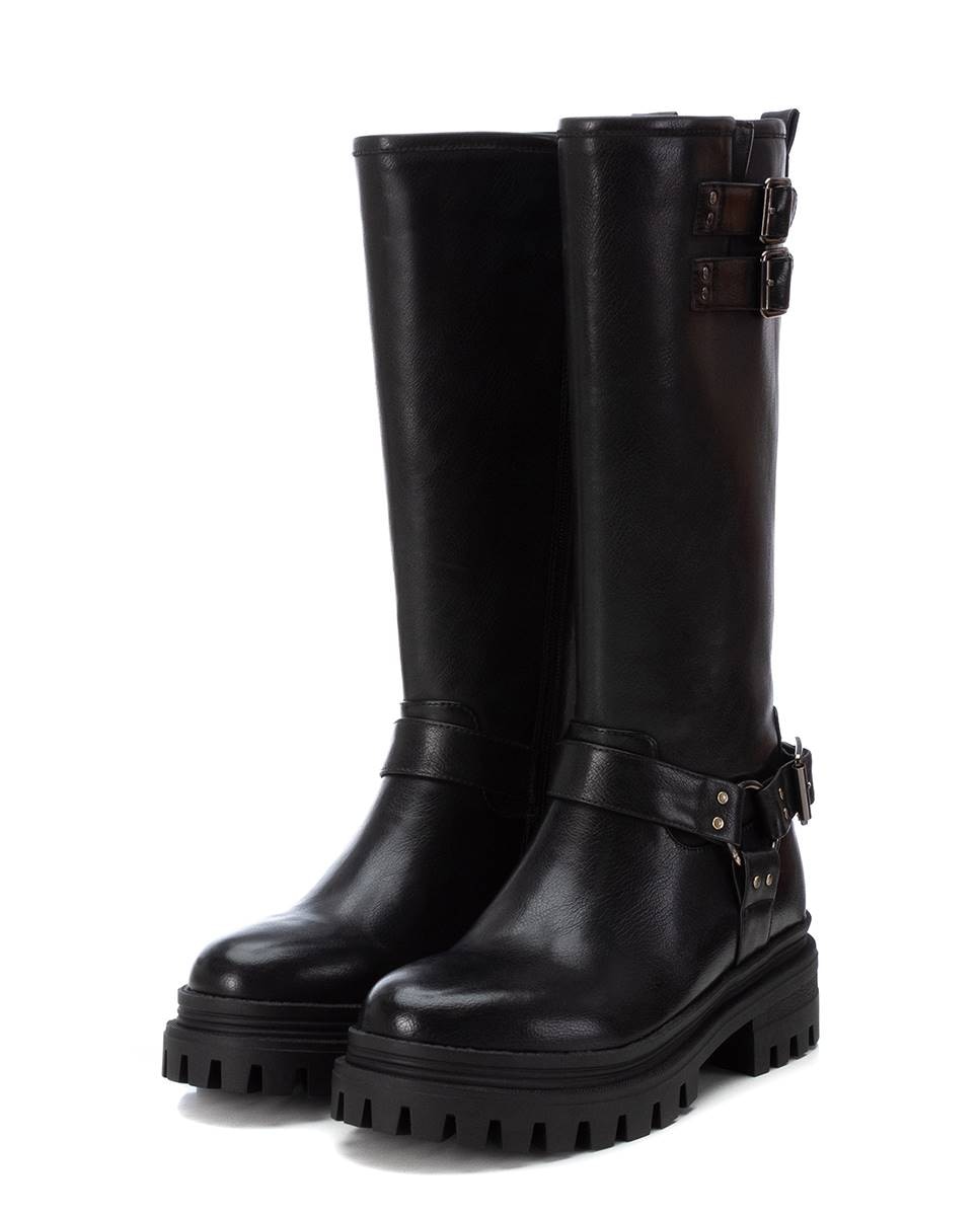 Bota de mujer motera con hebillas - Xti - Negro Negro-5