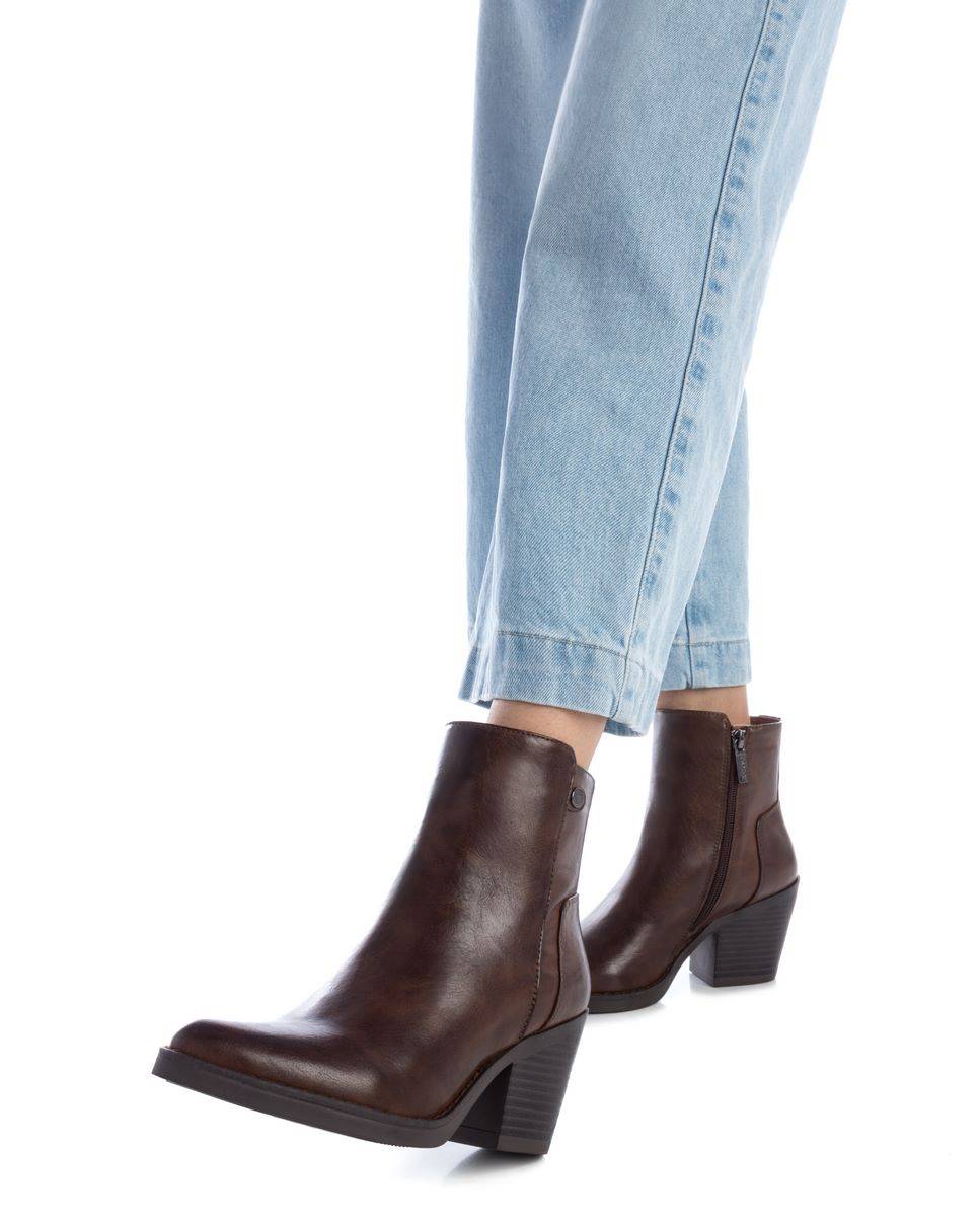 Botín de mujer cowboy con cremallera lateral - Refresh - Camel Camel-2