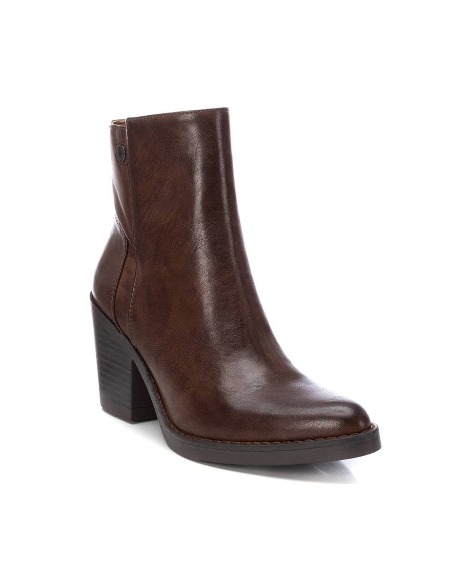 Botín de mujer cowboy con cremallera lateral - Refresh - Camel Camel-3