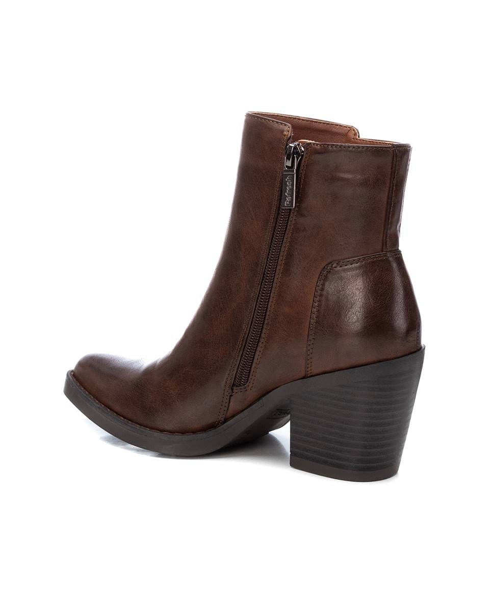 Botín de mujer cowboy con cremallera lateral - Refresh - Camel Camel-4