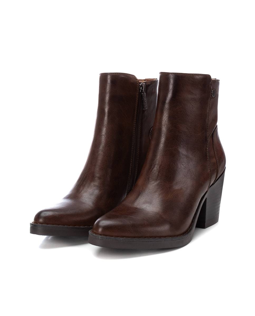 Botín de mujer cowboy con cremallera lateral - Refresh - Camel Camel-5
