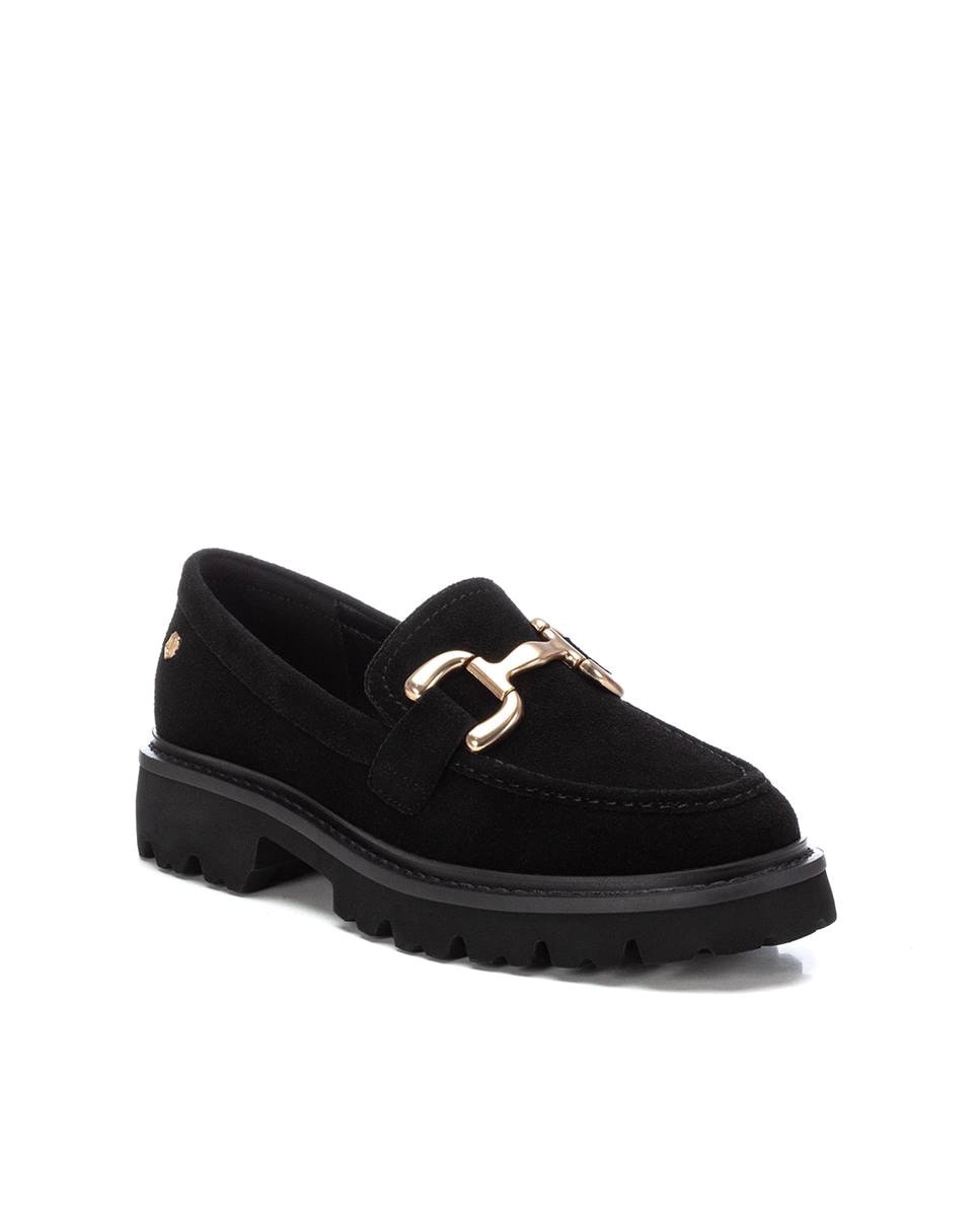Mocasín de mujer de serraje - Carmela - Negro Negro-3