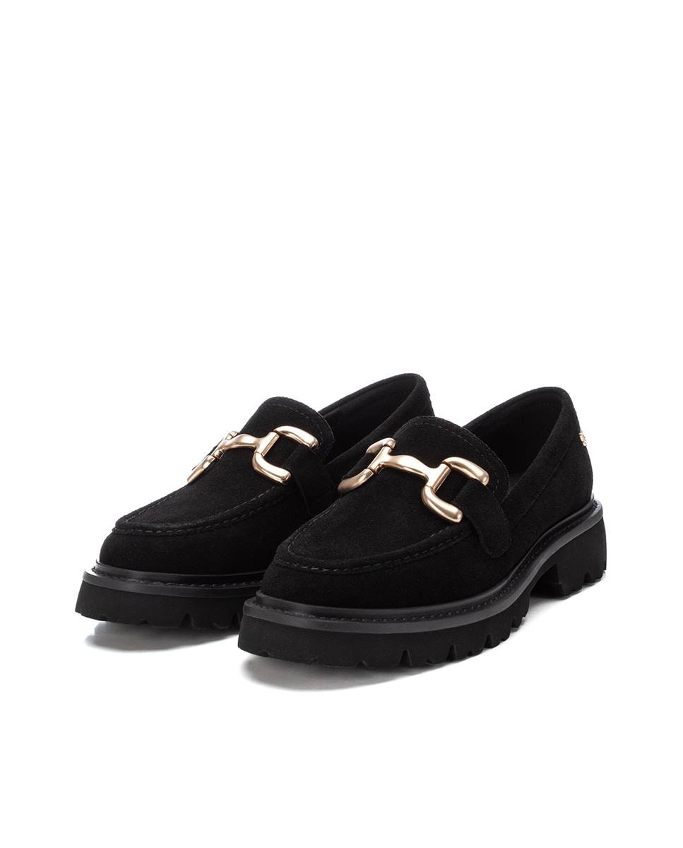 Mocasín de mujer de serraje - Carmela - Negro Negro-5