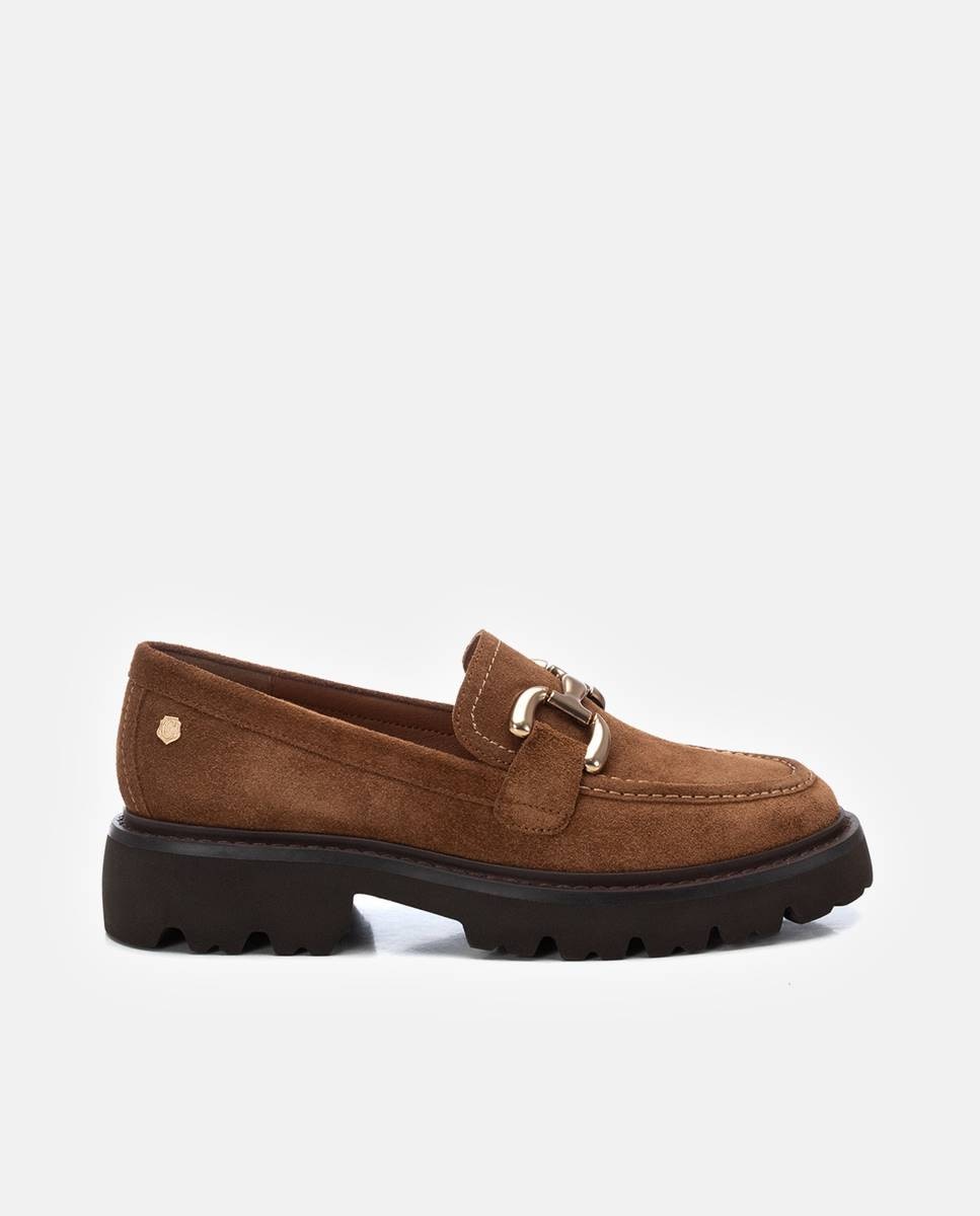 Imagen 1 de Mocasín de mujer de serraje - Carmela - Camel Camel