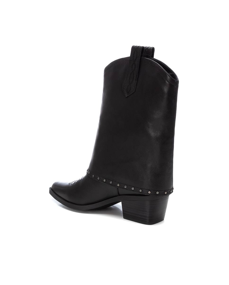 Botín de mujer de piel - Carmela - Negro Negro-4