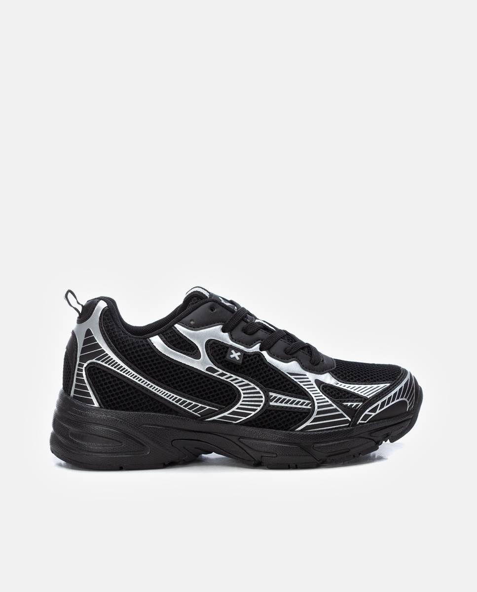 Zapatilla de mujer con cordones - Xti - Negro Negro-1