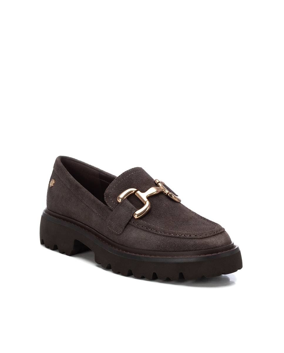 Mocasín de mujer de serraje - Carmela - Gris Gris-3