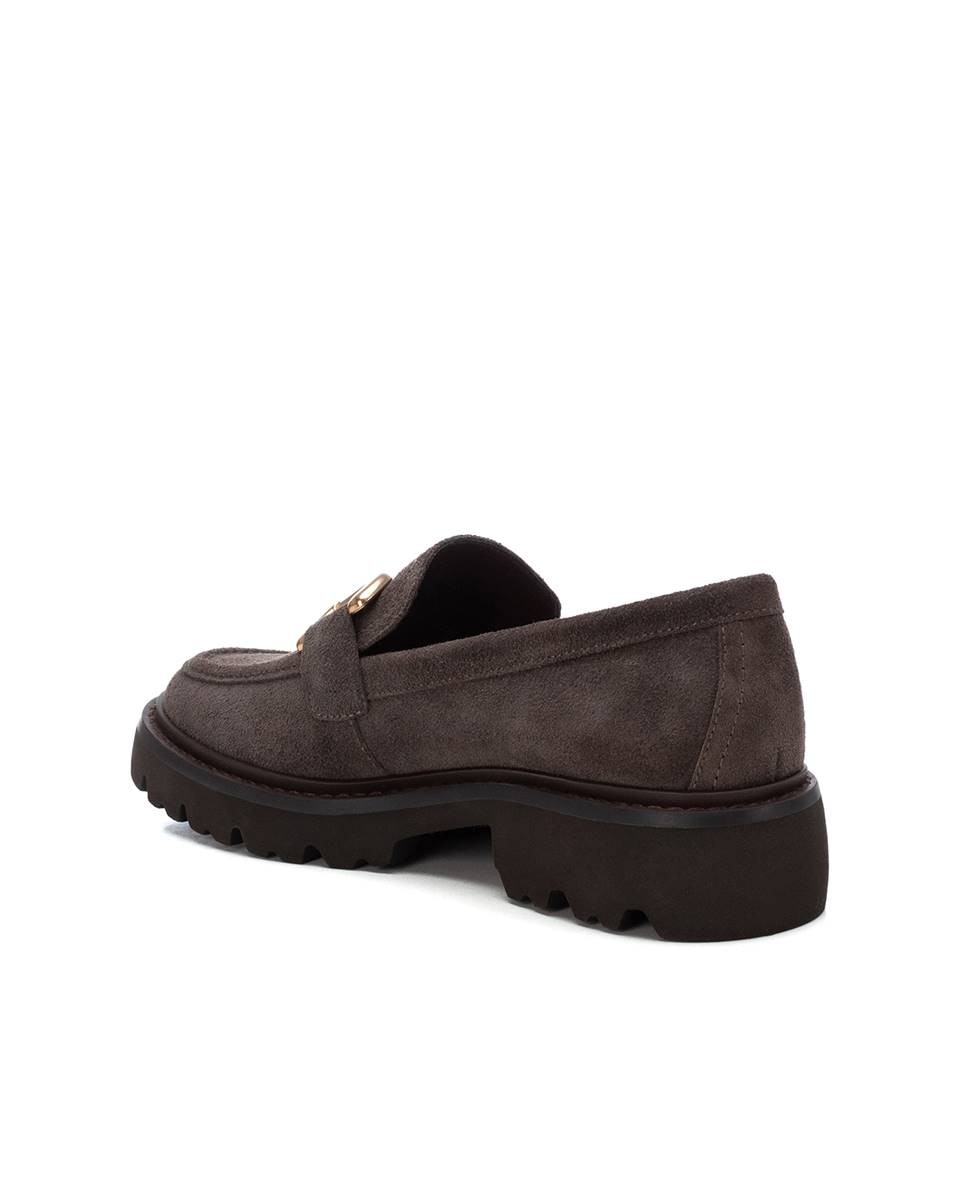 Mocasín de mujer de serraje - Carmela - Gris Gris-4