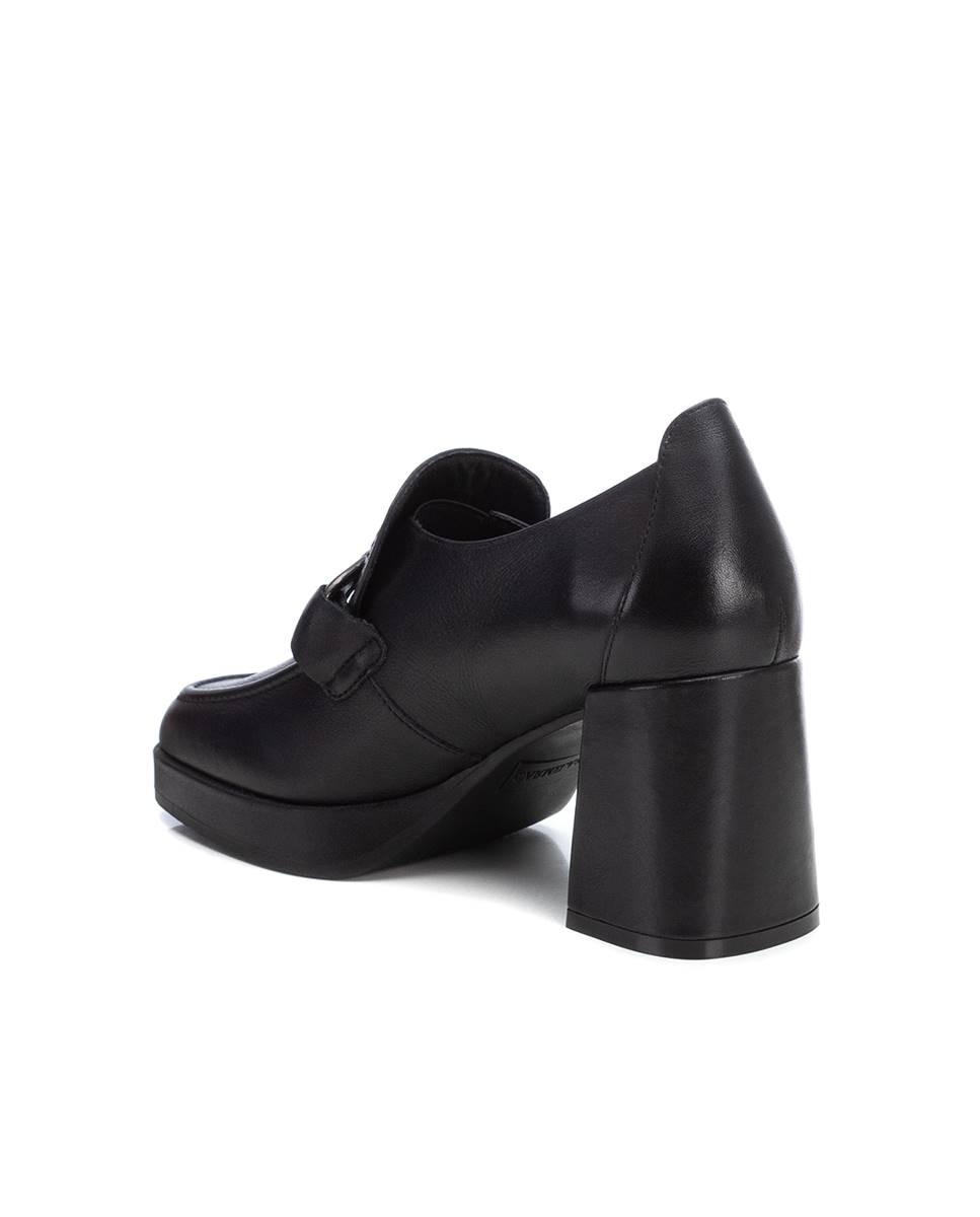 Mocasín de mujer de piel con tacón - Carmela - Negro Negro-2