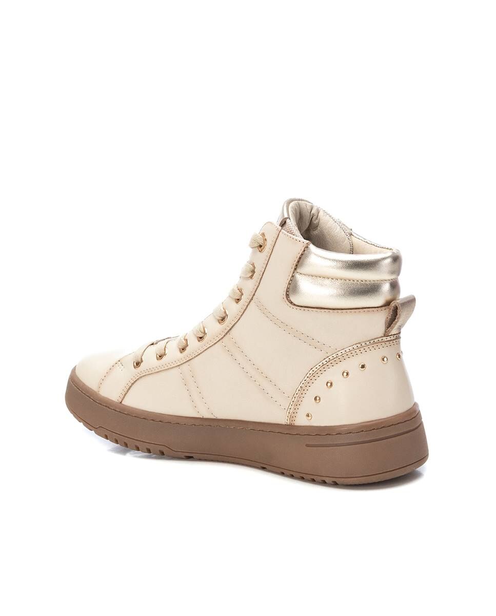 Botines de mujer con cordones de piel - Carmela - Blanco Blanco-4