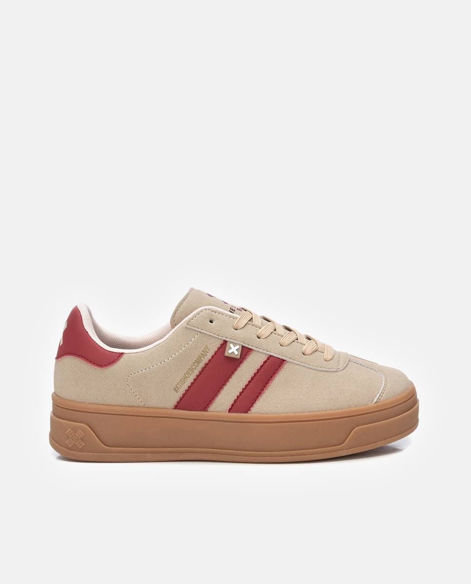 Zapatilla de mujer con cordones - Xti - Beige Beige-1