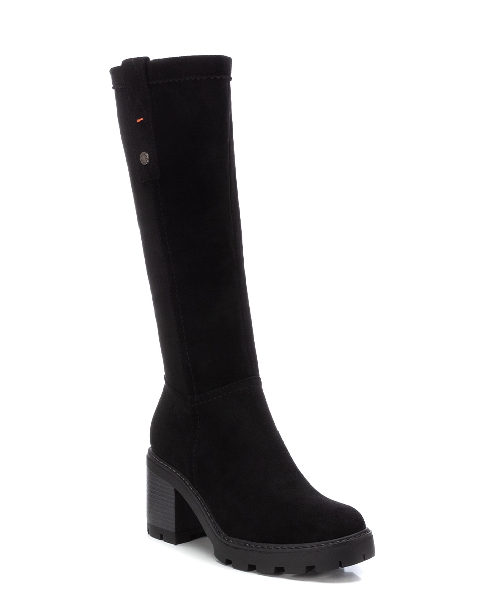 Bota de mujer elástica con tacón ancho - Refresh - Negro Negro-3