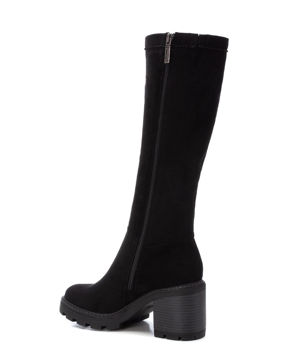 Bota de mujer elástica con tacón ancho - Refresh - Negro Negro-4