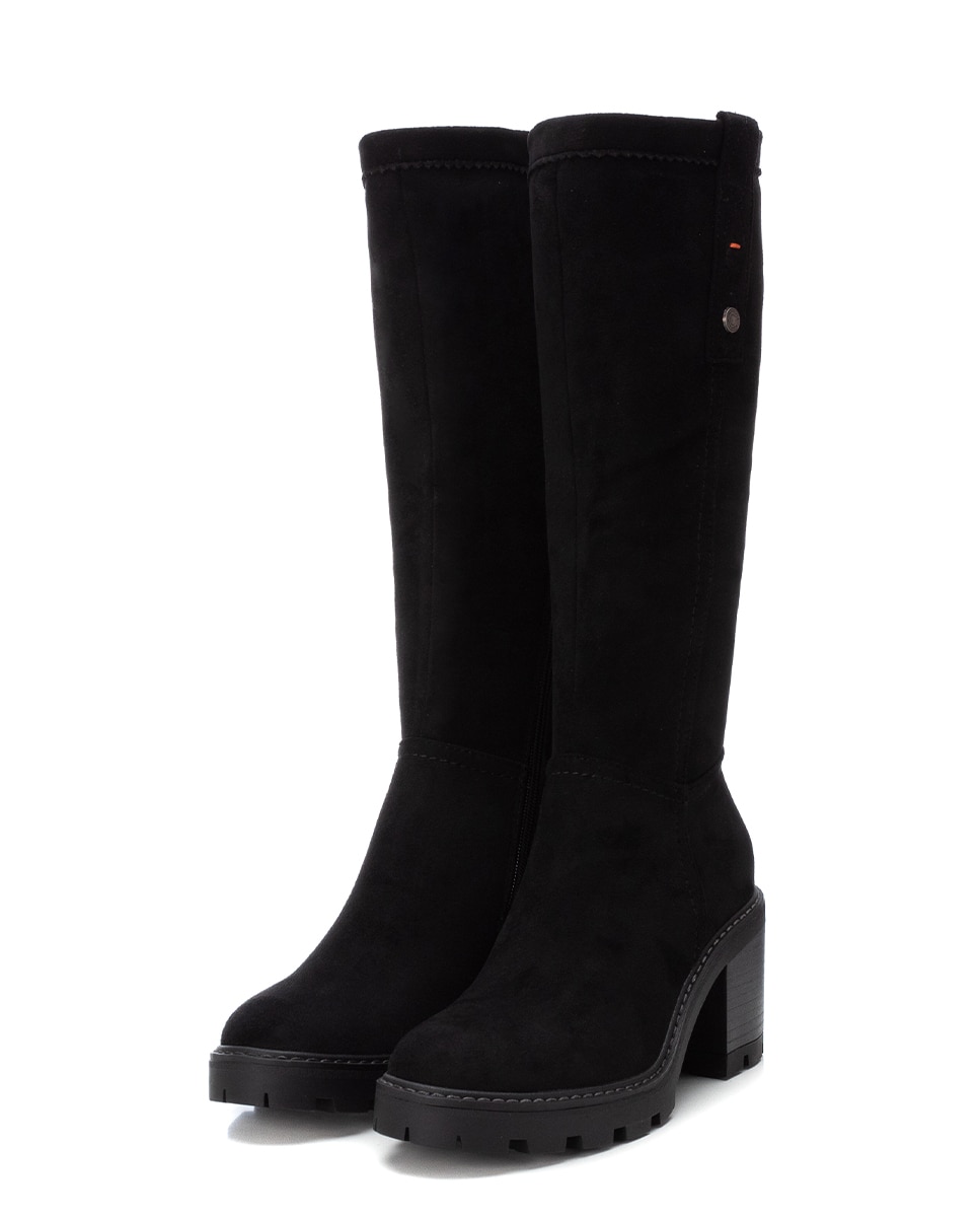 Bota de mujer elástica con tacón ancho - Refresh - Negro Negro-5