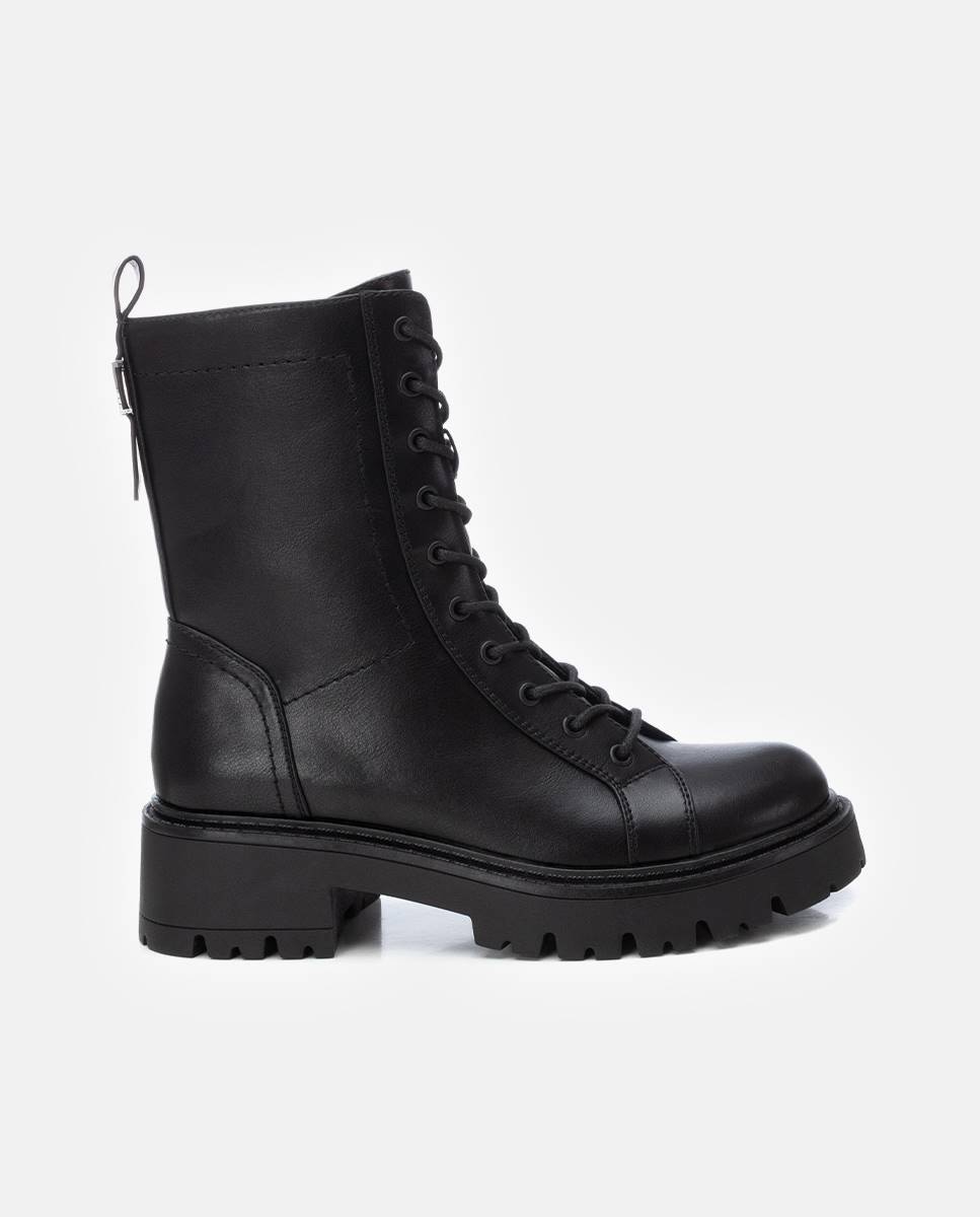 Botín de mujer militar con cordones - Xti - Negro Negro-1