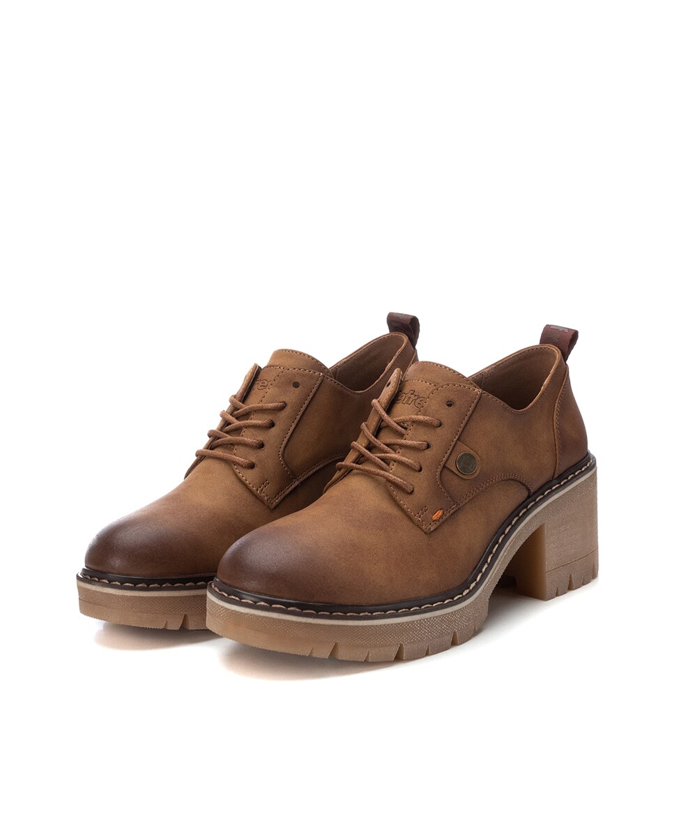 Zapatos de cordones de mujer con tacón ancho y suela flexible