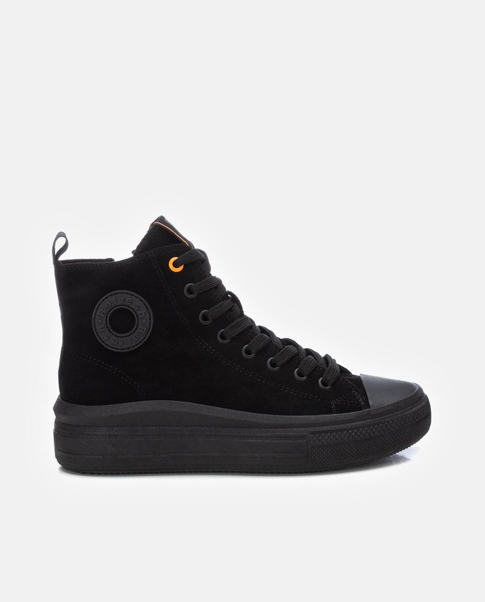 Botines de mujer deportivos con puntera de goma - Refresh - Negro Negro-1