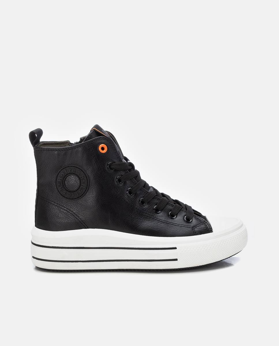 Botines de mujer deportivos con puntera de goma - Refresh - Negro Negro-1