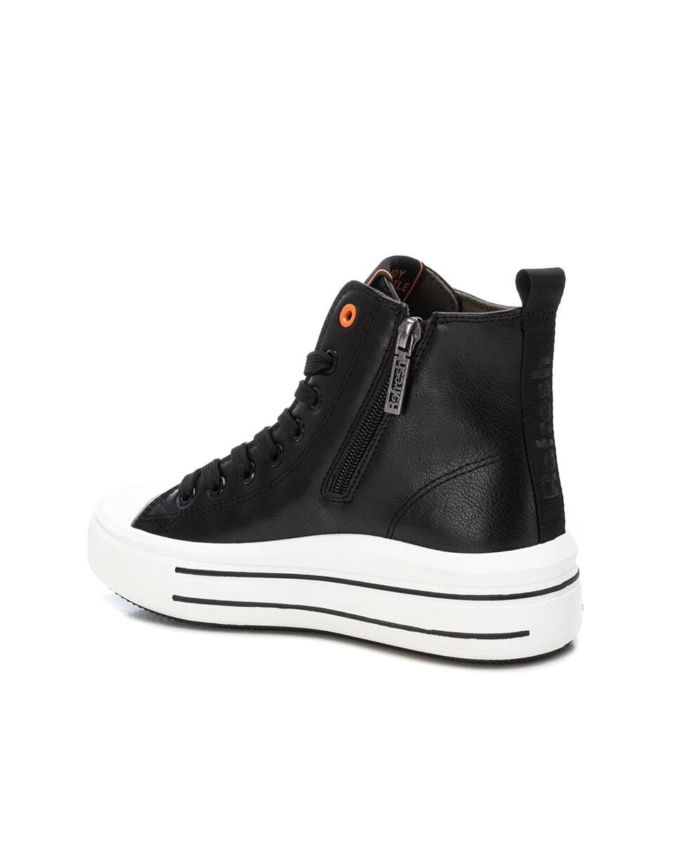Botines de mujer deportivos con puntera de goma - Refresh - Negro Negro-2