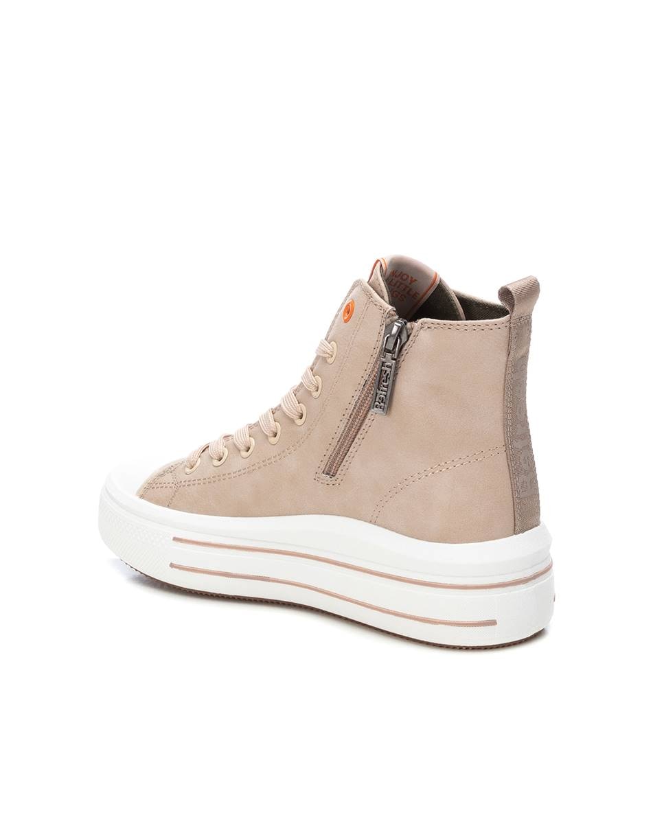 Botines de mujer deportivos con puntera de goma - Refresh - Beige Beige-4