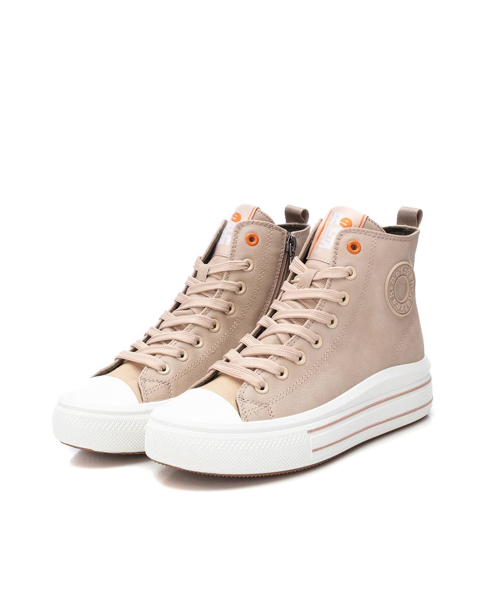 Botines de mujer deportivos con puntera de goma - Refresh - Beige Beige-5