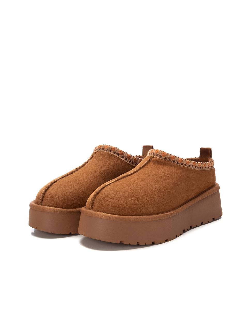 Zapatilla de mujer australiana con plataforma - Xti - Camel Camel-5
