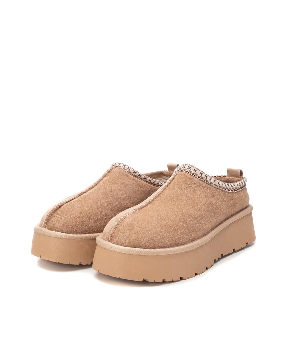 Zapatilla de mujer australiana con plataforma - Xti - Beige Beige-5
