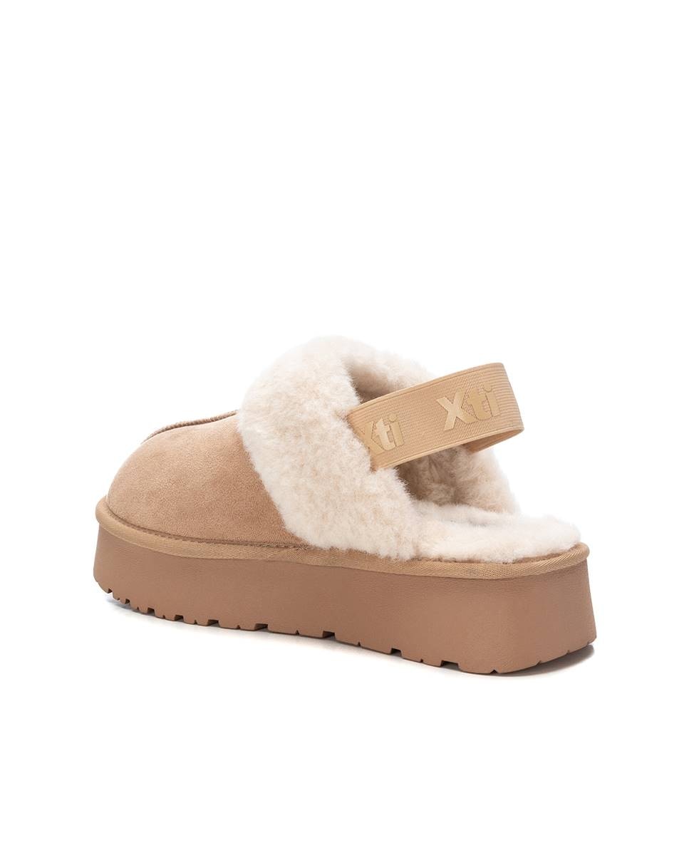 Zapatilla de mujer australiana con pelo interior - Xti - Beige Beige-4