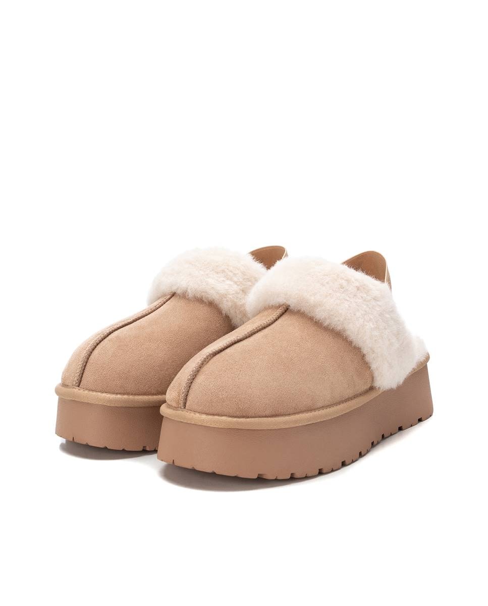 Zapatilla de mujer australiana con pelo interior - Xti - Beige Beige-5
