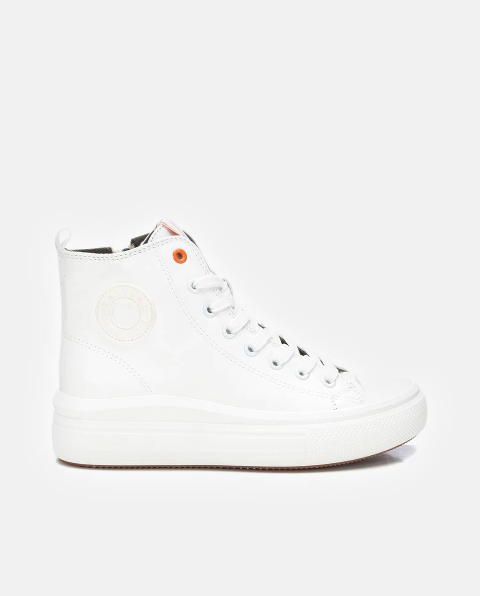 Botines de mujer deportivos con puntera de goma - Refresh - Blanco Blanco-1